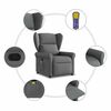 vidaXL Fauteuil inclinable de massage en tissu gris fonc&eacute;