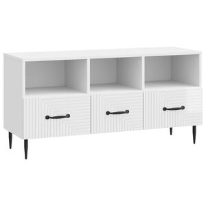 vidaXL Meuble TV Blanc brillant 102 x 34,5 x 50 cm Bois d'ing&eacute;nierie