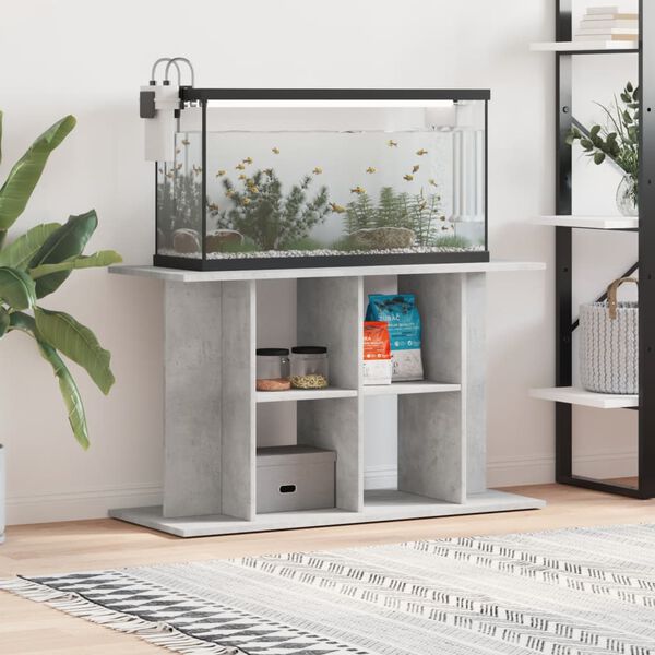 vidaXL Support d'aquarium en b&eacute;ton gris 100 x 40 x 60 cm Bois d'ing&eacute;nierie