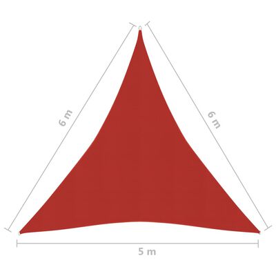 vidaXL Voile d'ombrage 160 g/m² Rouge 5x6x6 m PEHD