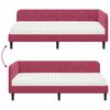 vidaXL Cadre de lit d'angle avec matelas Bordeaux 100 x 200 cm Velours