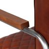 vidaXL Fauteuil marron fonc&eacute; cuir v&eacute;ritable