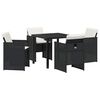 vidaXL Ensemble de salle &agrave; manger pour jardin 5 pc Noir polyrotin