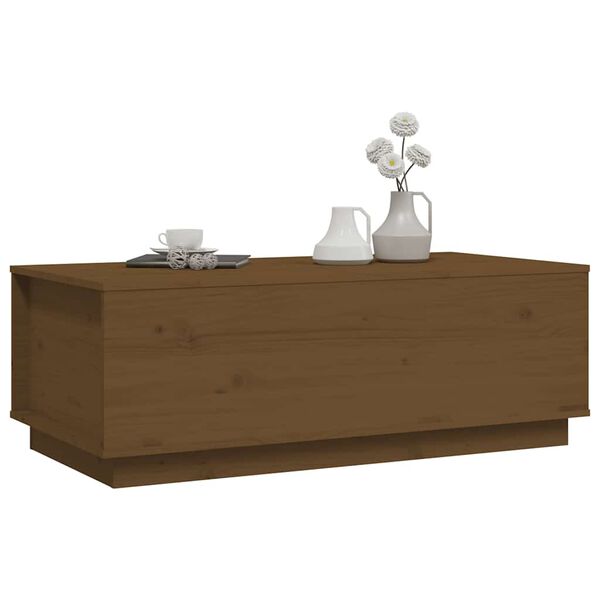 vidaXL Table basse Marron miel 100x50x35 cm Bois massif de pin