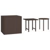 vidaXL Tables d'appoint 3 pcs marron r&eacute;sine tress&eacute;e