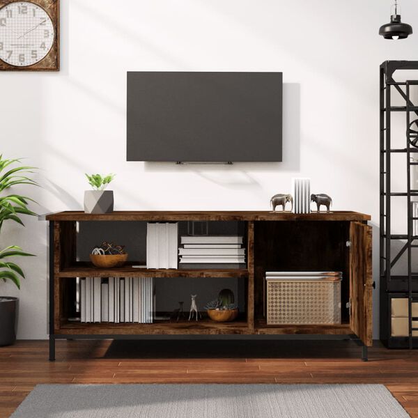 vidaXL Meuble TV ch&ecirc;ne fum&eacute; 100x40x45 cm bois d'ing&eacute;nierie