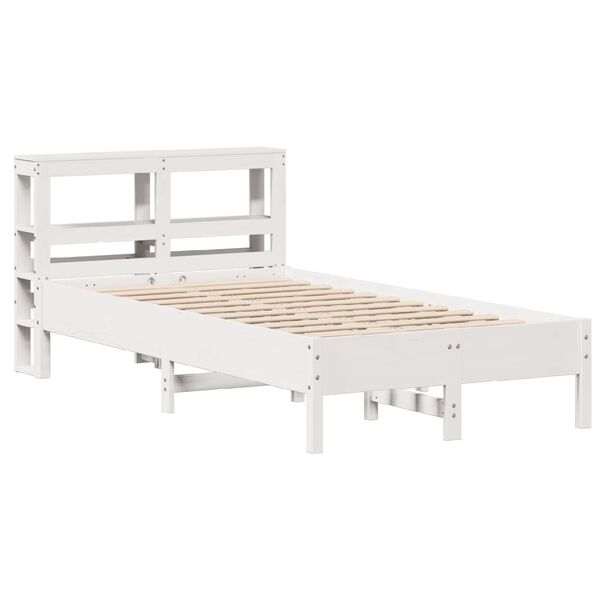 vidaXL Cadre de lit sans matelas blanc 75x190 cm bois de pin massif