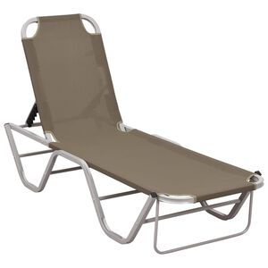 vidaXL Chaise longue aluminium et textil&egrave;ne taupe