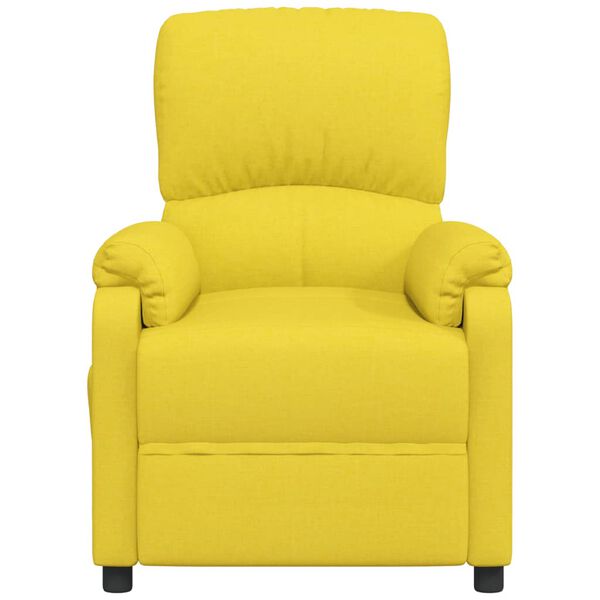vidaXL Fauteuil &eacute;lectrique de massage Jaune clair Tissu