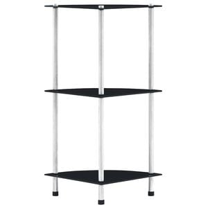 vidaXL &Eacute;tag&egrave;re 3 niveaux Noir 30x30x67 cm Verre tremp&eacute;