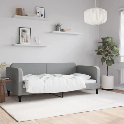 vidaXL Lit de repos sans matelas gris clair 90x190 cm tissu