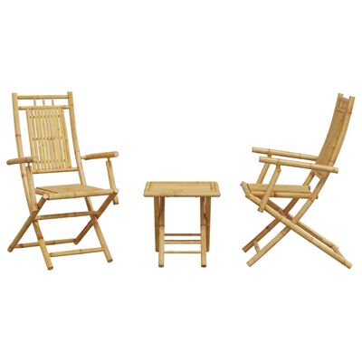 vidaXL Ensemble de bistro 3 pcs bambou