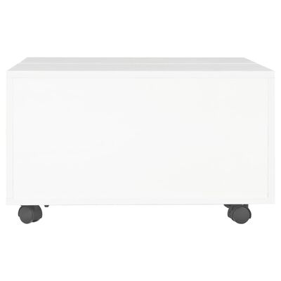 vidaXL Table basse Blanc brillant 60x60x35 cm Bois d'ingénierie