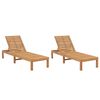 vidaXL Chaises longues lot de 2 Bois de teck solide
