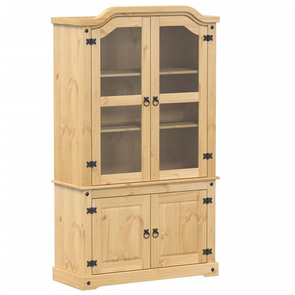 vidaXL Vitrine en verre Corona 103,5x42x180 cm bois de pin massif