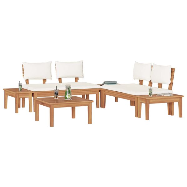 vidaXL Ensemble de canap&eacute; de jardin 3 pcs Marron et Cr&egrave;me