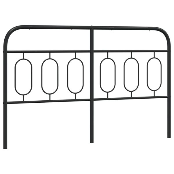 vidaXL T&ecirc;te de lit m&eacute;tal noir 150 cm