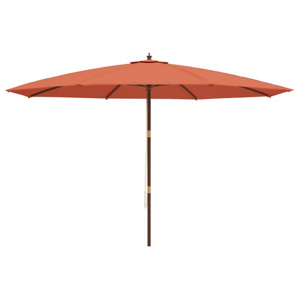 vidaXL Parasol de jardin avec m&acirc;t en bois terre cuite 400x273 cm