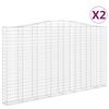 vidaXL Paniers &agrave; gabions arqu&eacute;s 2 pcs 400x30x220/240 cm Fer galvanis&eacute;