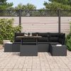 vidaXL Ensemble de canap&eacute; de jardin 6 pcs Noir Poly rotin