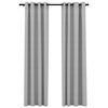 vidaXL Rideaux occultants Aspect lin avec &oelig;illets 2 pcs Gris 140x225cm