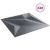 vidaXL Panneaux muraux &Eacute;toile 48 pcs Gris &Eacute;toile 50 x 50 cm Mousse XPS