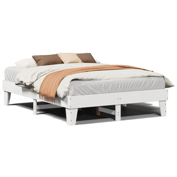 vidaXL Cadre de lit sans matelas blanc 150x200 cm bois de pin massif