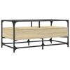 vidaXL Table basse et dessus en verre chêne sonoma 98,5x50x45 cm acier