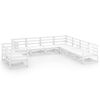 vidaXL Salon de jardin 9 pcs Blanc Bois de pin massif