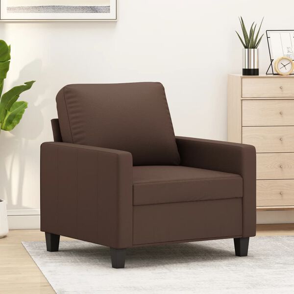vidaXL Fauteuil Marron 60 cm Similicuir