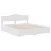 vidaXL Cadre de lit avec tiroir Blanc 180 x 200 cm Bois d'ingénierie