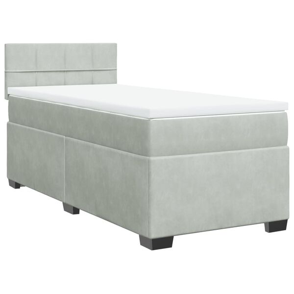 vidaXL Sommier &agrave; lattes de lit et matelas Gris clair 100x200cm Velours