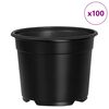 vidaXL Pot &agrave; fleurs 100 pcs Noir &Oslash; 15 x 12,5 cm Plastique