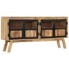 vidaXL Buffet marron et noir 160x30x76 cm bois massif de manguier