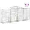 vidaXL Paniers &agrave; gabions arqu&eacute;s 12 pcs 300x50x120/140 cm fer galvanis&eacute;
