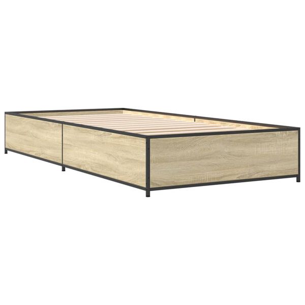 vidaXL Cadre de lit sans matelas ch&ecirc;ne sonoma 100x200 cm