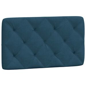 vidaXL Coussin de t&ecirc;te de lit bleu 80 cm velours