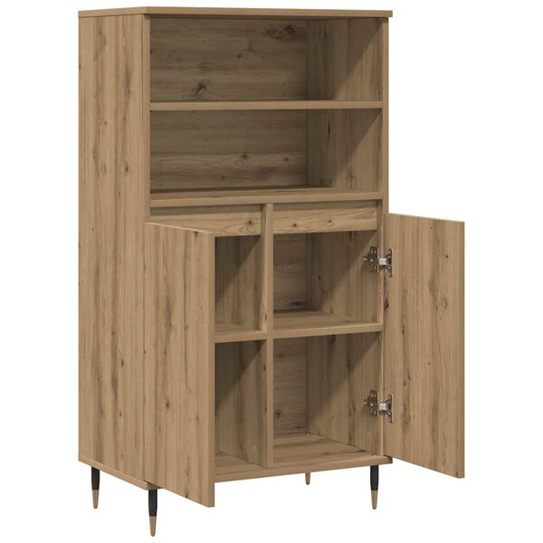 vidaXL Buffet haut ch&ecirc;ne artisanal 60x36x110 cm bois d'ing&eacute;nierie