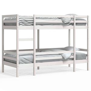 vidaXL Lit superpos&eacute; sans matelas blanc 75x190 cm bois de pin massif