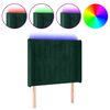 vidaXL T&ecirc;te de lit &agrave; LED Vert fonc&eacute; 103x16x118/128 cm Velours