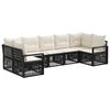 vidaXL Ensemble de canap&eacute; de jardin 7 pc 7-Nombre de places Noir