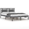 vidaXL Cadre de lit sans matelas gris 135x190 cm bois massif