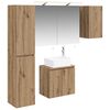 vidaXL Ensemble d'armoire de salle de bain 5 pcs Ch&ecirc;ne artisanal