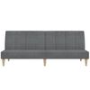 vidaXL Canap&eacute;-lit &agrave; 2 places avec tabouret Gris clair Tissu
