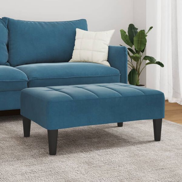 vidaXL Repose-pied bleu 77x55x31 cm velours