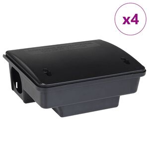 vidaXL Pi&egrave;ges &agrave; souris 4 pcs noir 23x19x9,5 cm