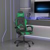 vidaXL Chaise de jeu pivotante Noir et vert Similicuir