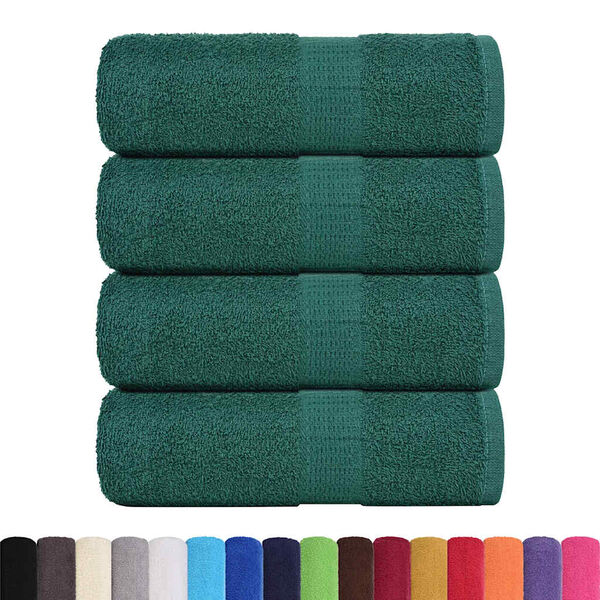 vidaXL Serviettes de toilette 4 pi&egrave;ces FROGN Vert 30 x 30 cm 100 % coton