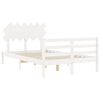 vidaXL Cadre de lit sans matelas blanc bois massif