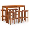 vidaXL Ensemble de bar de jardin 7 pcs bois d'acacia solide